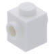 LEGO kocka 1x1 két oldalán egy-egy bütyökkel, fehér (47905)